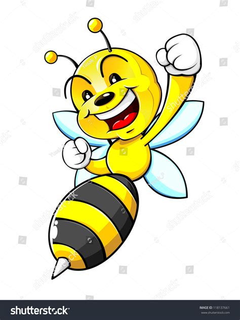 Bumblebee Mascot Cartoon Character With A Happy Face