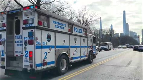 Nypd Esu Truck 2 Responding On Central Park West On Upper West Side Of