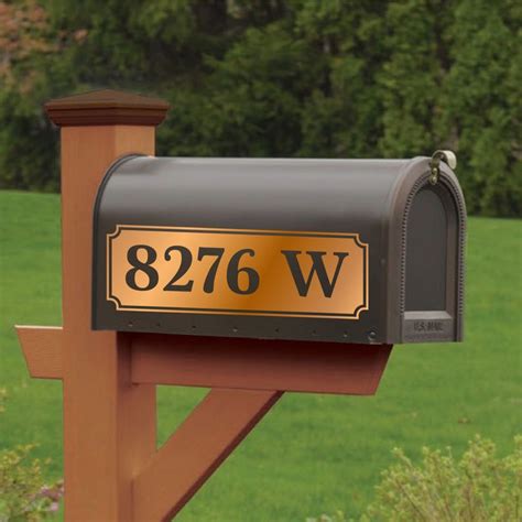 Metallic Gold Framed Mailbox Numbers Name Options Reflective Etsy