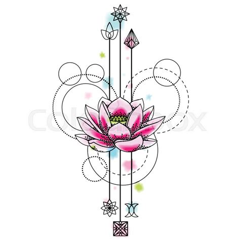 Abstract Floral Techno Tattoo With Stock Vector