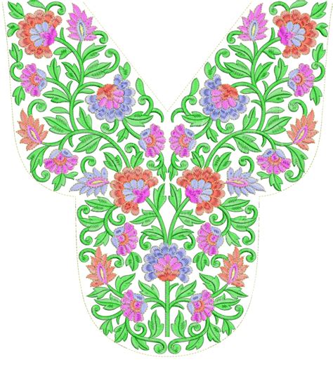 Embdesigntube Arebain Neck Embroidery Design Free Download