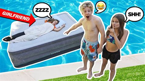 Girlfriend Wakes Up In Swimming Pool Prank Funny Reaction😂😴 Lev