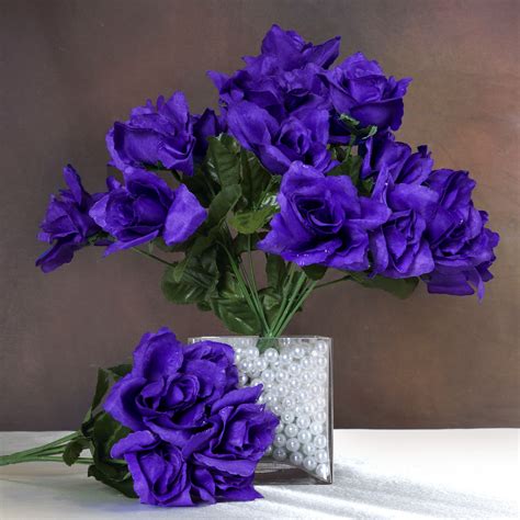 Arrange yourself or buy prearranged bouquets! 252 OPEN ROSES Wedding Wholesale Discount SILK Flowers ...