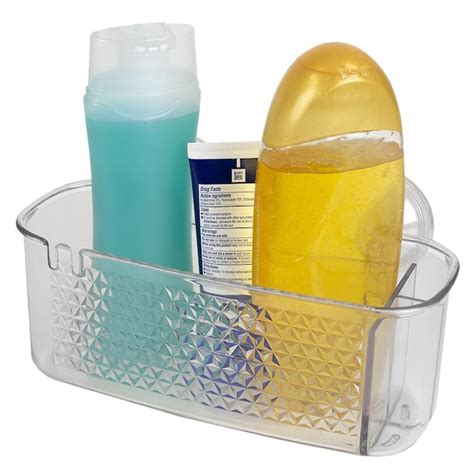 Home Basics Large Cubic Patterned Plastic Shower Caddy With Suction