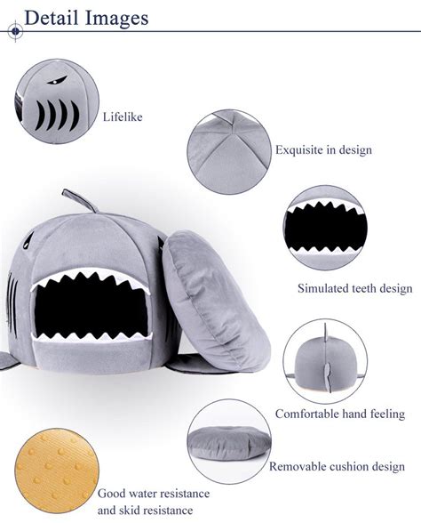 Cocopet Shark Bed For Small Cat Dog Cave Cozy Bed Removable