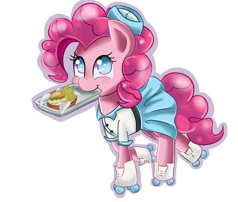 748972 safe artist scarletts fever pinkie pie burger carhop clothes cute diapinkes