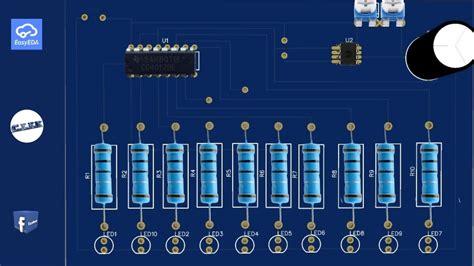 4017 And 555 Ic ।। Running Led Chaser ।। Pcb Design ।। Easy Eda Youtube