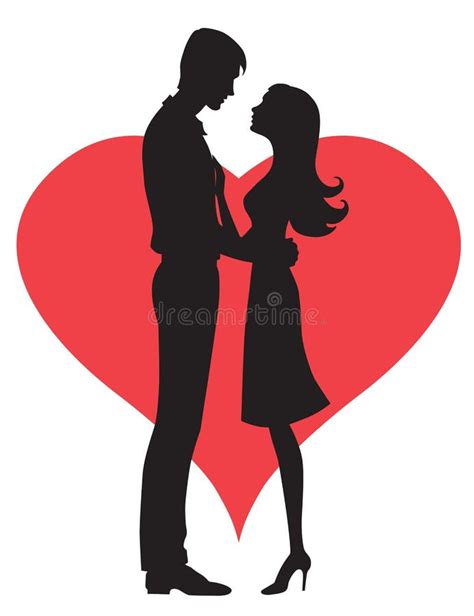 Couple Concept Silhouette Of Man And Womans Heads Forming A Heart