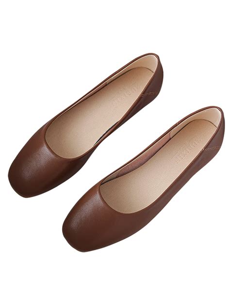 Gomelly Women Flats Square Toe Loafers Slip On Flat Shoes Lightweight