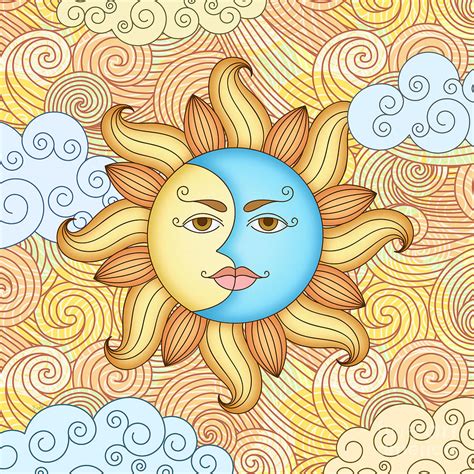 Half Moon And The Sun Digital Art By Peter Awax