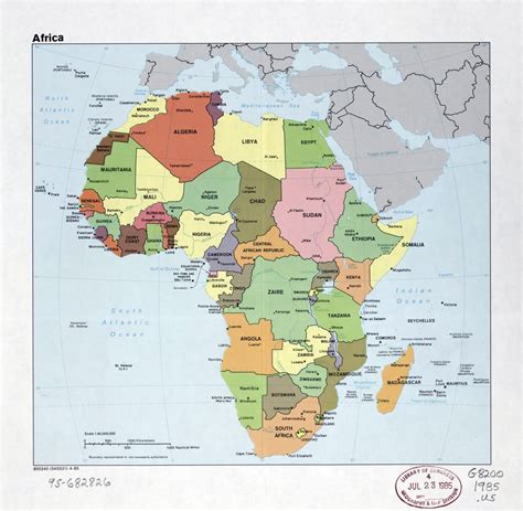 Large Detail Political Map Of Africa With The Marks Of Capital Cities
