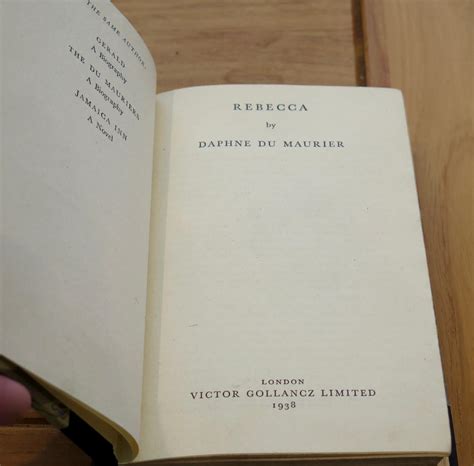 Rebecca By Daphne Du Maurier Fine Hardcover 1938 1st Edition