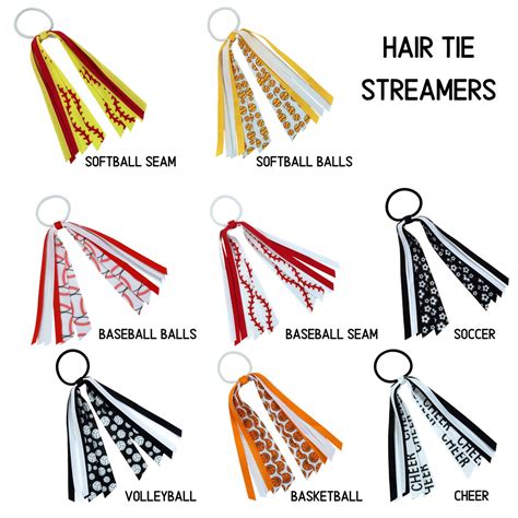 Volleyball Ponytail Hair Ribbon Streamers Volleyball Softball Soccer S