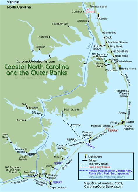 Nc Coastal Guide Map North Carolina Travel North Carolina Vacations