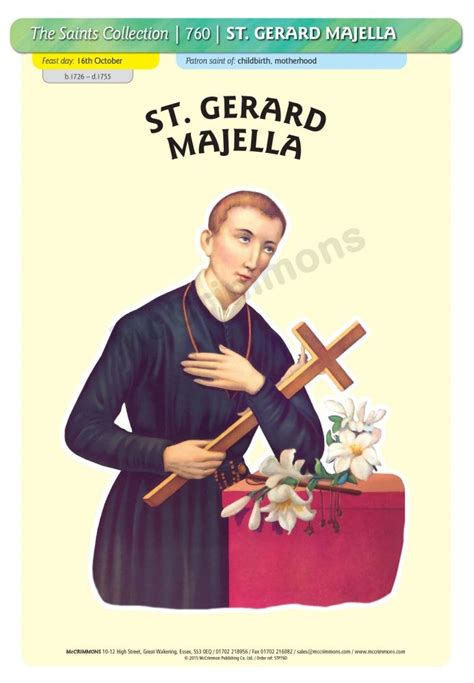 St Gerard Majella 16 October Saintsday A3 Poster Stp760 St Gerard