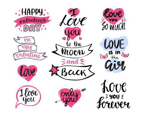 Phrases For Valentines Day A Declaration Of Love Hand Drawn