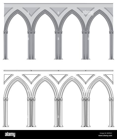 Gothic Arch And Column Stock Photo Alamy