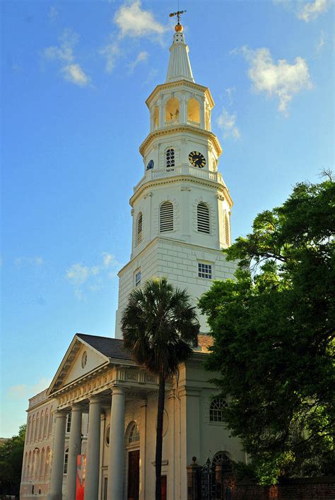 Charleston Church Tower Downtown Charlleston Sc Photograph By William Reagan