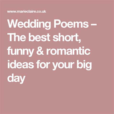 Wedding Poems The Best Short Funny And Romantic Ideas For Your Big Day