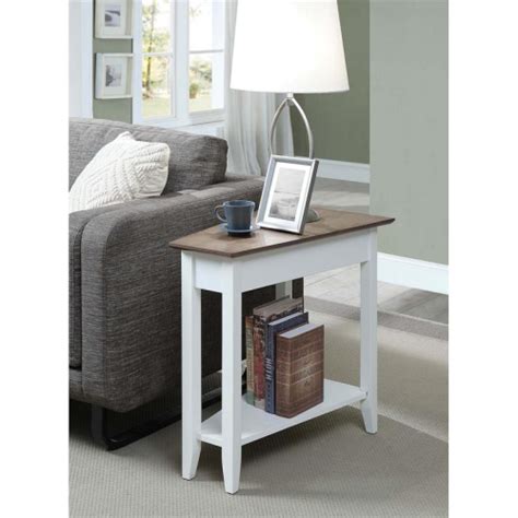 Convenience Concepts American Heritage Wedge End Table In White Wood