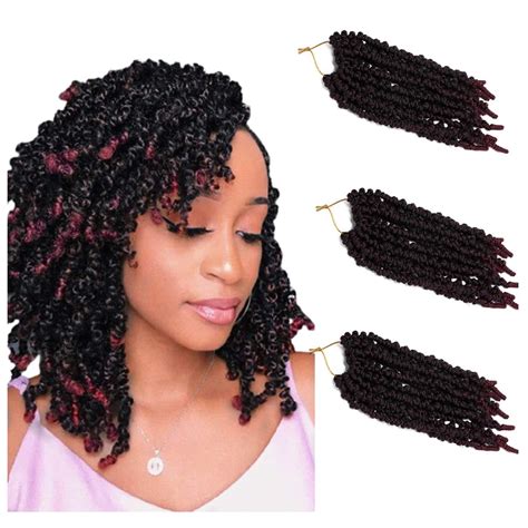 Packs Short Spring Pre Twisted Braids Synthetic Crochet Hair Extensions Ombre Crochet