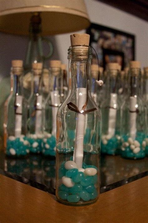Invitations set the tone of the wedding. message in a bottle party favor | Message in a bottle ...