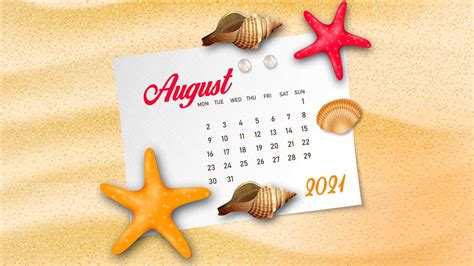 August Calendar 2021 Wallpaper - VoBss