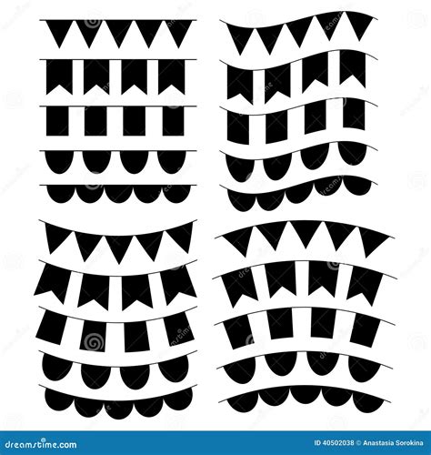 Bunting Silhouette Set Stock Vector Image 40502038