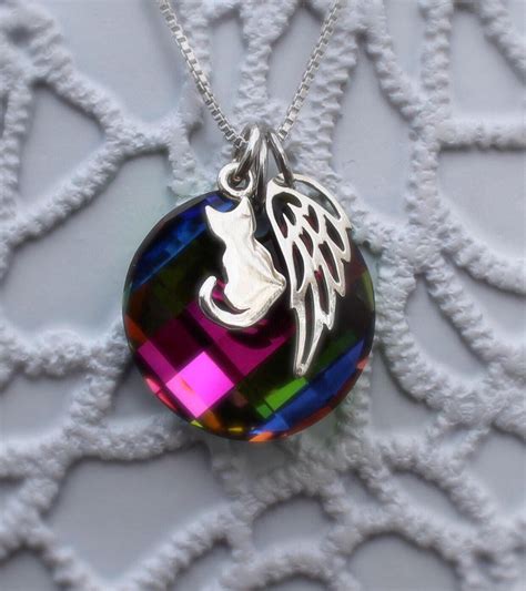 Silver, rose gold, gold, white gold. Rainbow Bridge Cat Loss necklace - Cat Loss- Pet Loss Gift ...