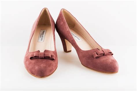 Dusky Pink Suede Wide Fit Court Shoe Luxurious And Stylish Leather