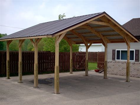 Autocove 11x20 Black Gable Roof Wood Carportgazebo With Ceiling Hooks