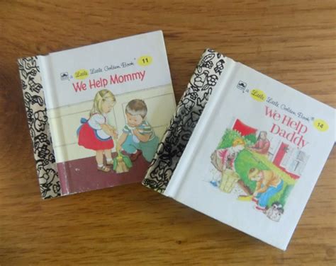 we help mommy we help daddy little little golden books set of 2 collectible miniature little