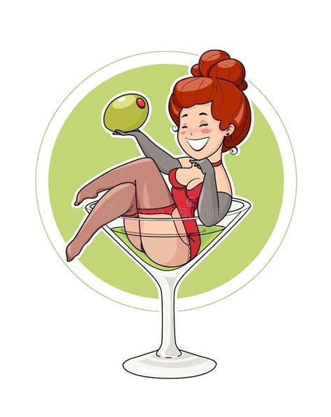Girl In Martini Glass Vector