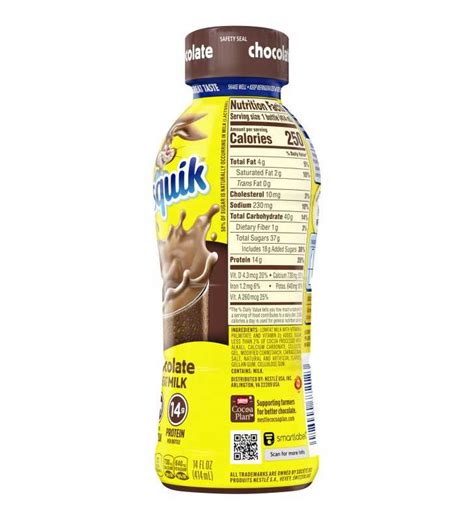 Nesquik Chocolate Milk Nutrition Label Besto Blog