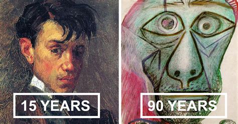 From Age 15 To Age 90 See The Evolution Of Picasso Self Portraits Demilked