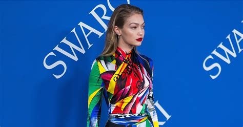 gigi hadid s versace jumpsuit at the cfda awards 2018 popsugar fashion uk