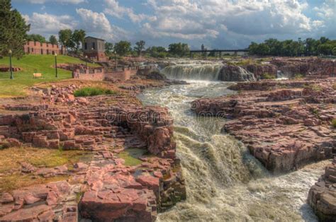 Falls Park Is A Major Tourist Attraction In Sioux Falls South D Stock