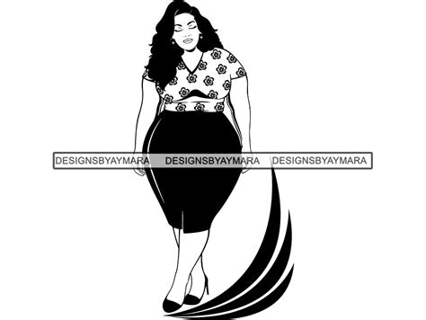 Afro Beautiful Big Woman Svg Bbw Big And Bougie Queen Diva Classy Lady