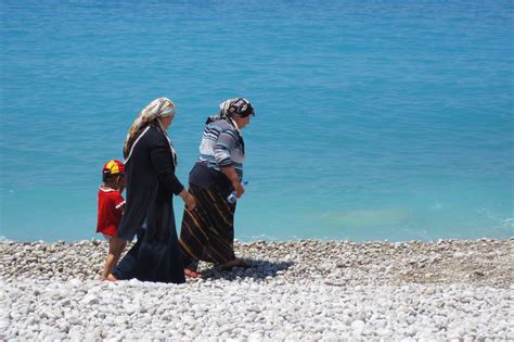 Turkish Women On Beach Free Stock Photo Public Domain Pictures