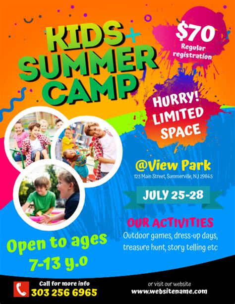 Copy Of Kids Summer Camp Flyer Postermywall