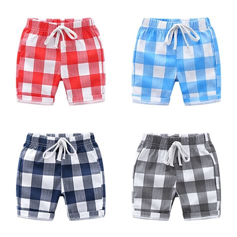 Baby Boy Shorts Causal Plaid School Designer Kids Pants For Boys Boys