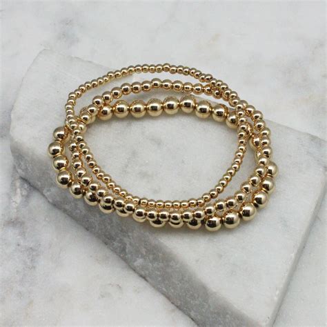 Gold Beaded Stackable Bracelets Set Of 3 Best Of Everything