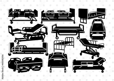 Hospital Bed Silhouette Electric Icu Bed Svg Electric Hospital Bed