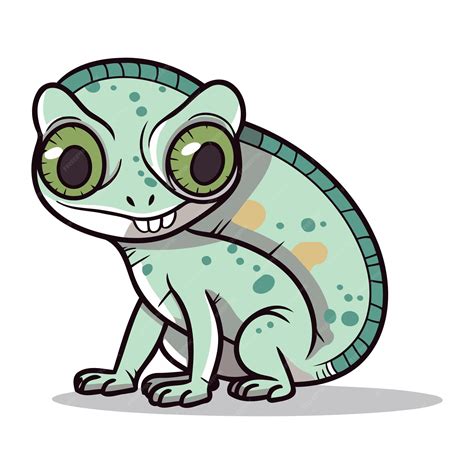 premium vector cartoon chameleon vector illustration of a chameleon