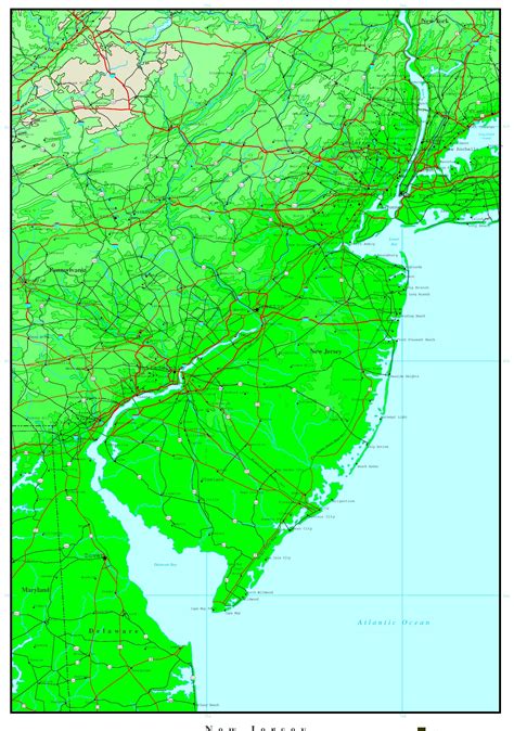 New Jersey Elevation Map