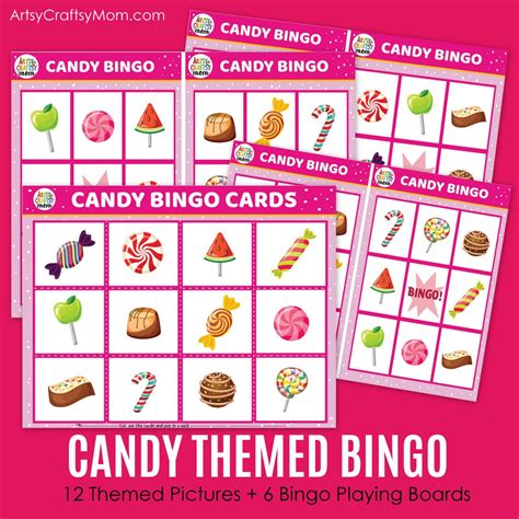 Printable Candy Themed Bingo Artsy Craftsy Mom