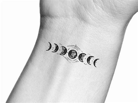 Moon Phases Temporary Tattoo Etsy Ireland