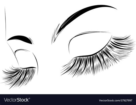 Closed Female Eyes Drawing Royalty Free Vector Image
