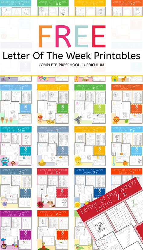 Free Letter Of The Week Printables
