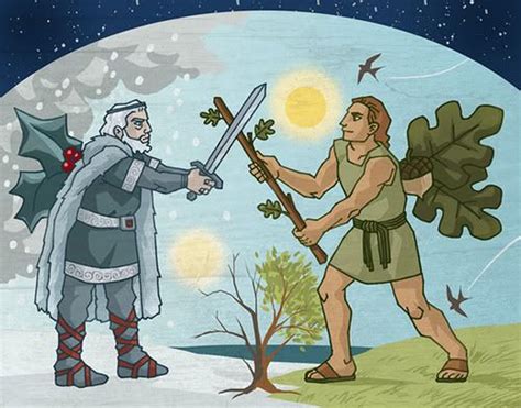 Yule Origins And Traditions Oak And Holly King In Battle Holly King